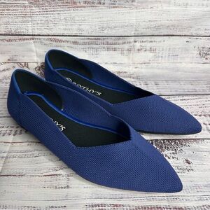 Rothy's The Point Women's Size 7.5 Blue Knit Red White & Blue Stripe